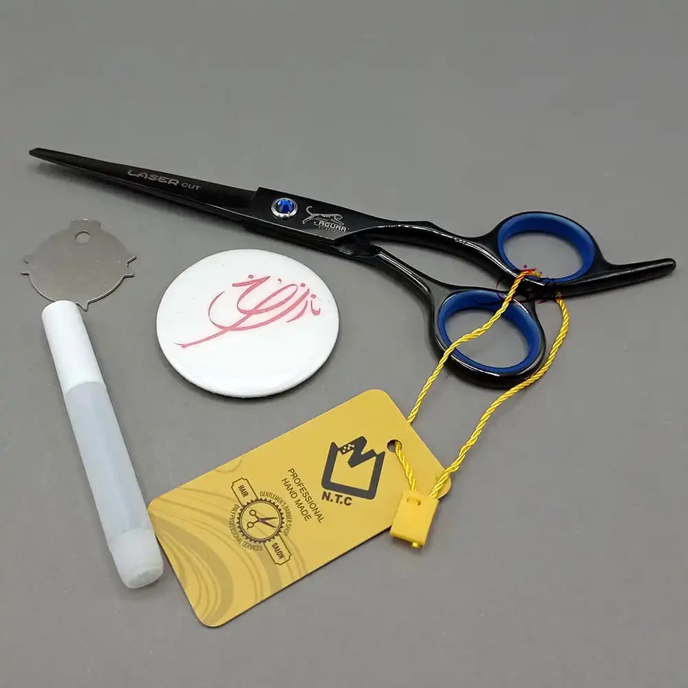 قیچی اصلاح جگوار مدل لیزر کات LASER cut سایز 6.5 اینچی مشکی — تصویر ۳