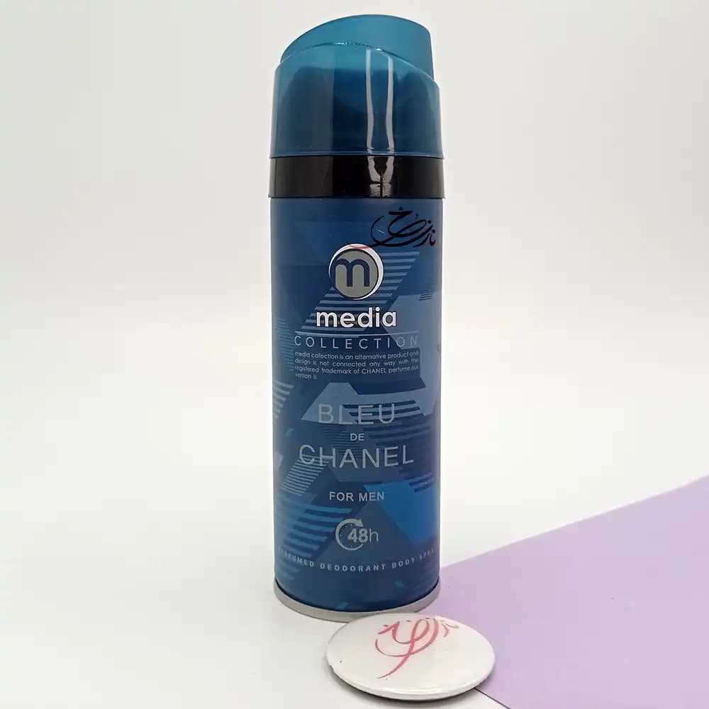 اسپری بدن مدیا رایحه بلو شنل BLEU DE CHANEL مردانه حجم 200 میلی لیتری