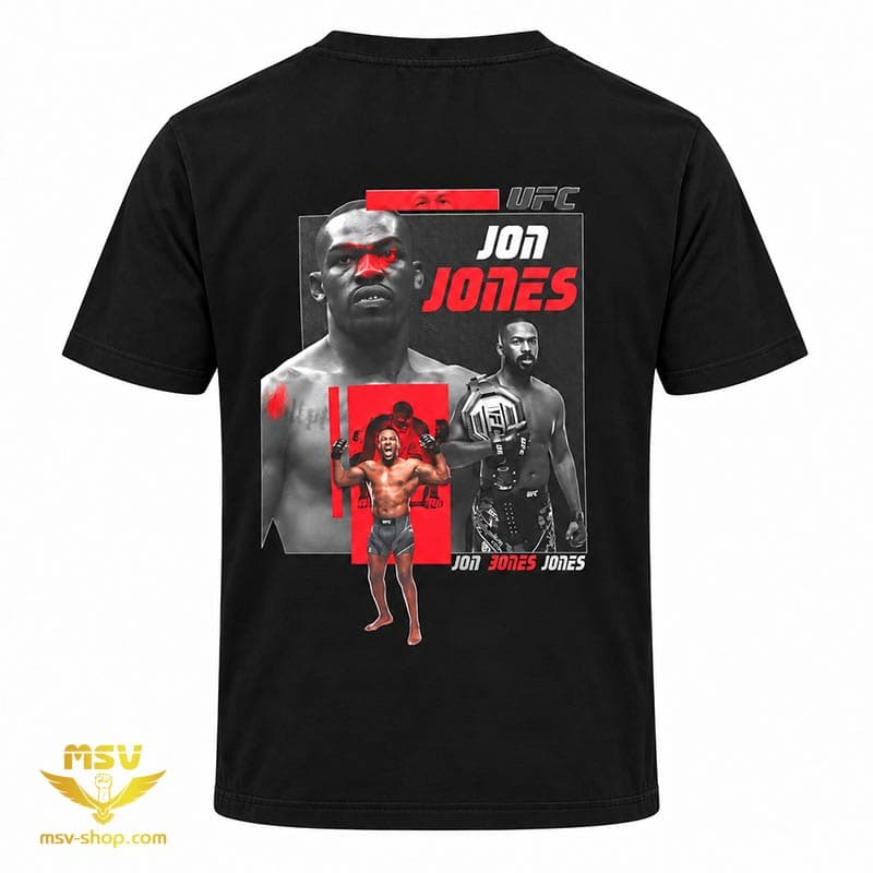 تیشرت رزمی جان جونز Jon Jones مشکی طرح رو طرح پشت UFC