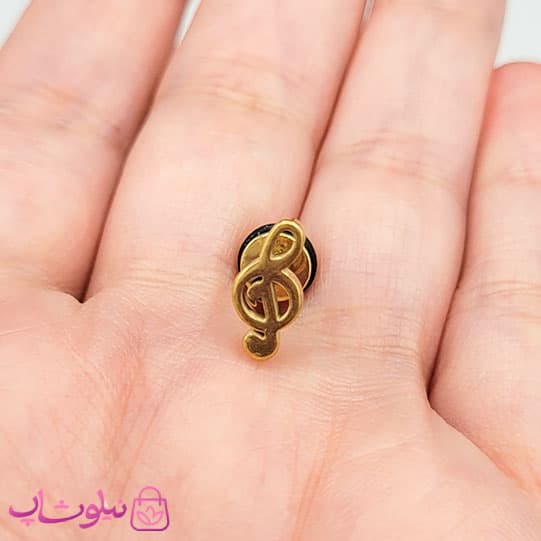 پیرسینگ گوش مدل کلید سل استیل طلایی رنگ کد 56