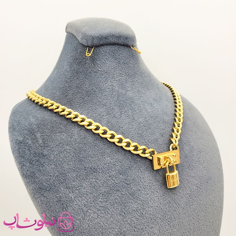 ست گردنبند و دستبند زنانه طرح قفل کارتیه — تصویر ۷