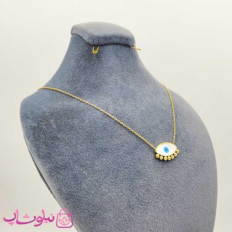 گردنبند زنانه استیل طرح چشم کد 2644 — تصویر ۳