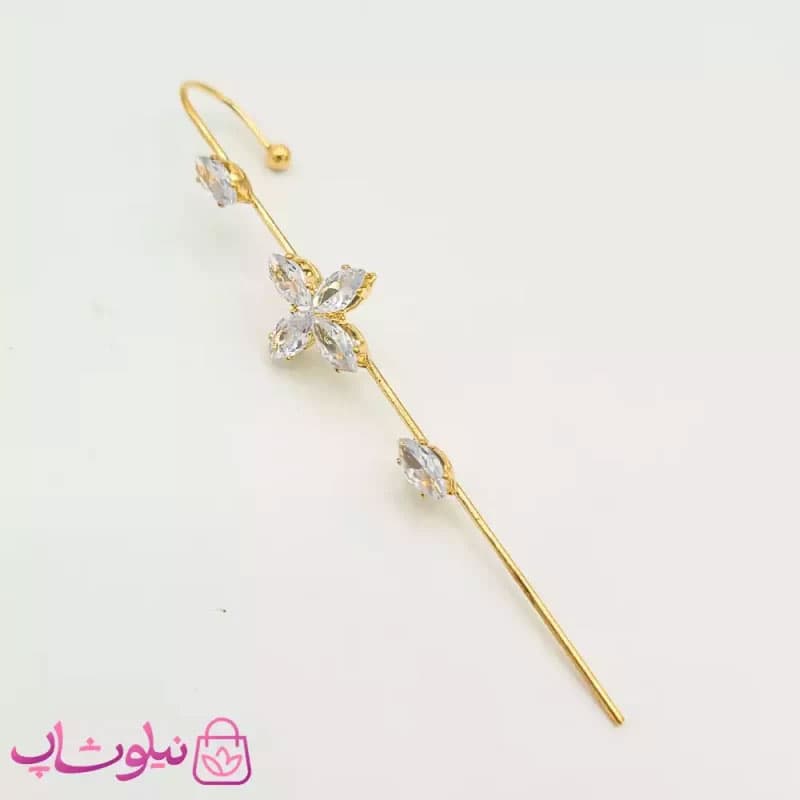 گوشواره کراس نگیندار طرح گل