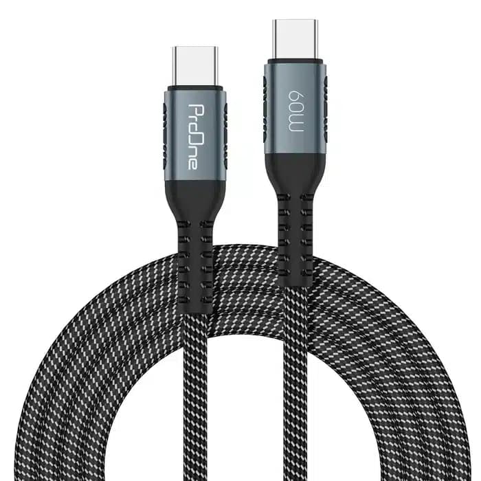 کابل فست شارژ و دیتا Type-C به Type-C پرووان مدل ProOne Orbit PCC104 60W طول 1 متر — تصویر ۸