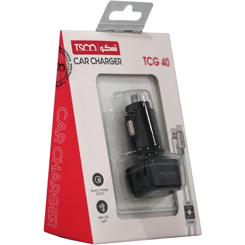 شارژر فندکی تسکو مدل TCG40 ظرفیت ۳۰ وات با تکنولوژی شارژ سریع