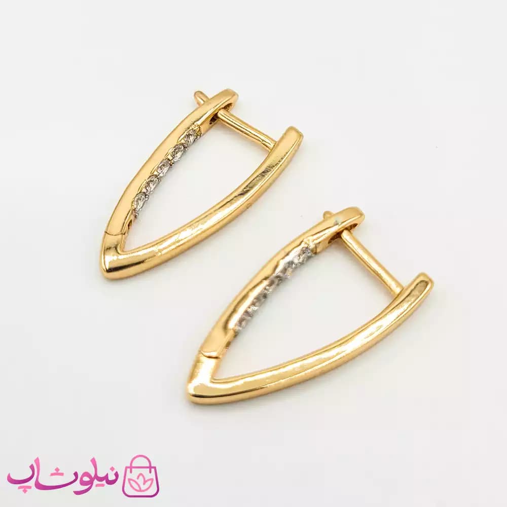 گوشواره زنانه ژوپینگ نگین دار کد 503