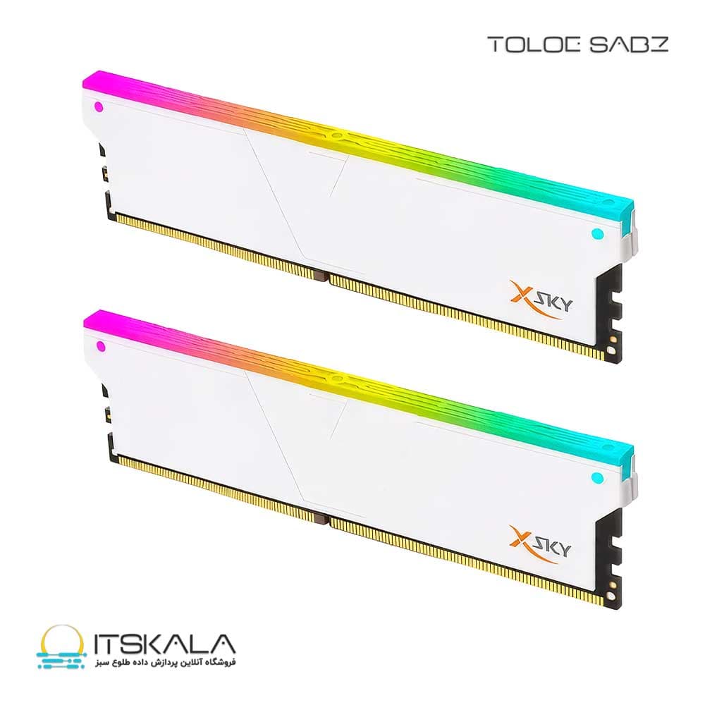 رم دسکتاپ وی کالر دو کاناله مدل Manta XSky Rgb 32GB 6400MHZ CL32 WHITE — تصویر ۲