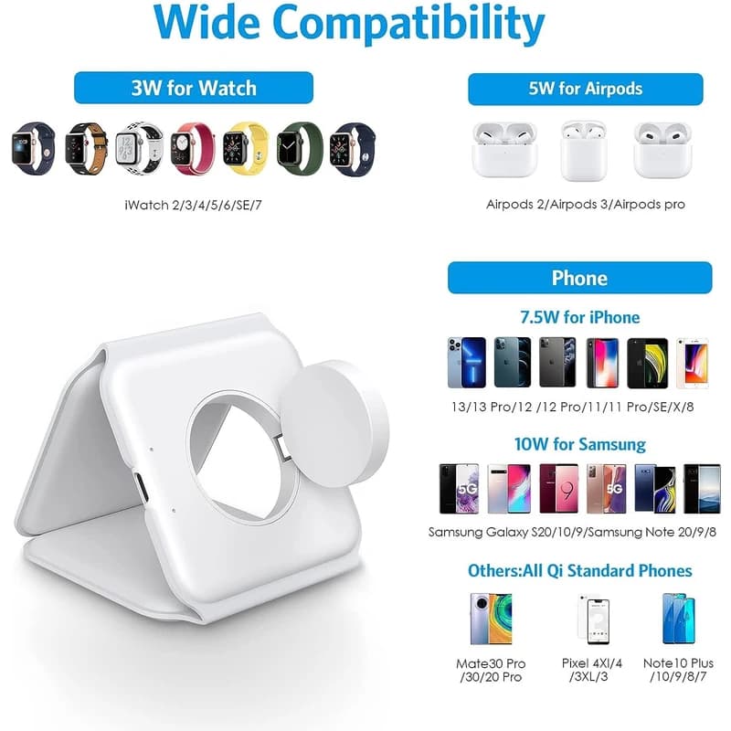 شارژر بی سیم مدل 3in1 magnetic wireless charger — تصویر ۳