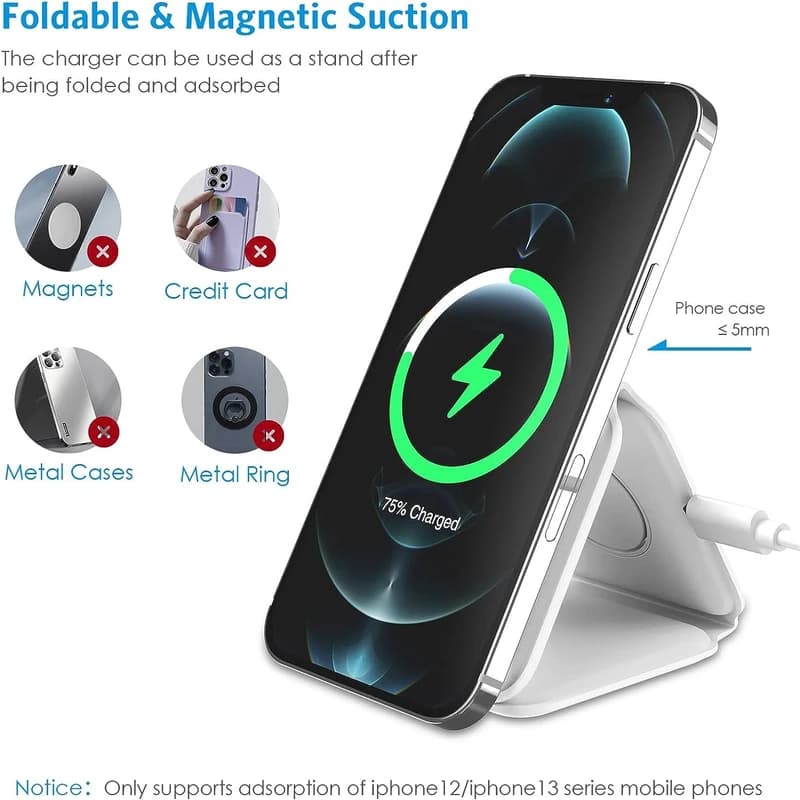 شارژر بی سیم مدل 3in1 magnetic wireless charger — تصویر ۶