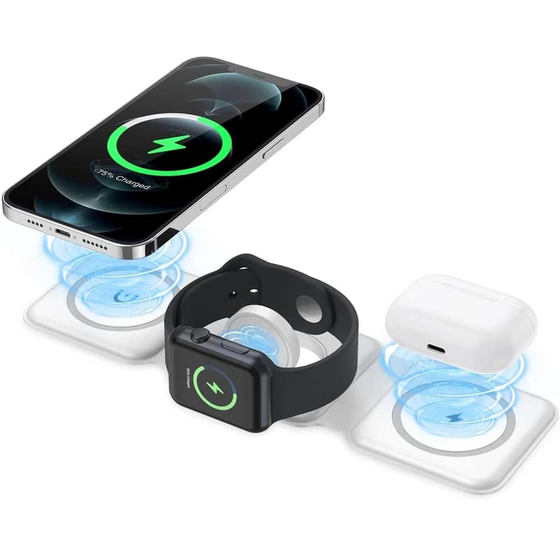 شارژر بی سیم مدل 3in1 magnetic wireless charger — تصویر ۷