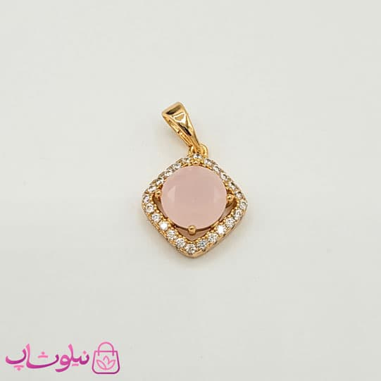 پلاک ظریف ژوپینگ مدل لوزی صورتی کد 139