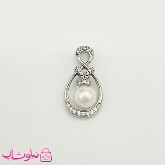 پلاک دخترانه ژوپینگ مرواریدی نقره ای کد 891