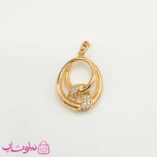 پلاک زنانه ژوپینگ نگیندار طلایی کد 891