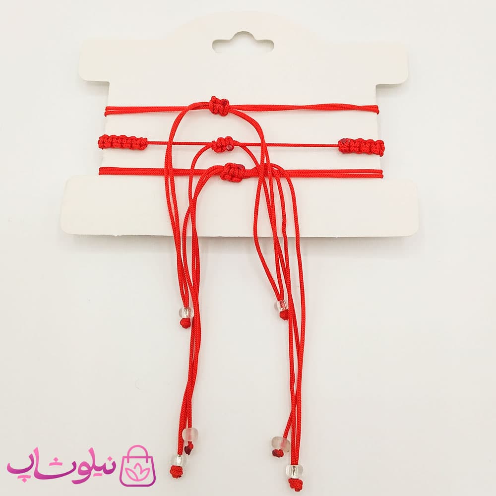 پابند زنانه رنگی سه ردیفه قرمز — تصویر ۳