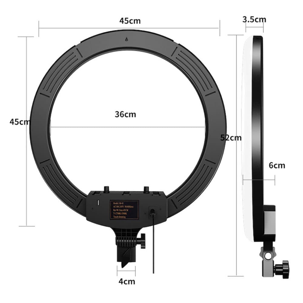 رینگ لایت (۴۵ سانتی متر ۶۵ وات) MJ18 RGB Ring Light + سه پایه