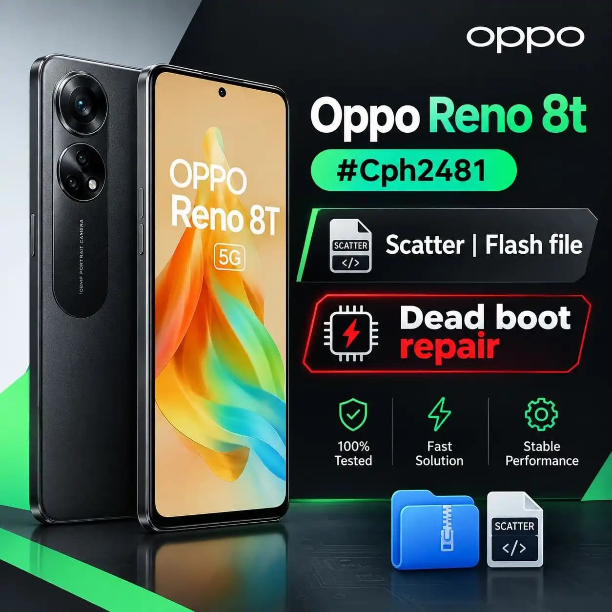 فایل فلش Oppo Reno 8T #Cph2481 اسکتر | صد در صد تست شده و تضمینی