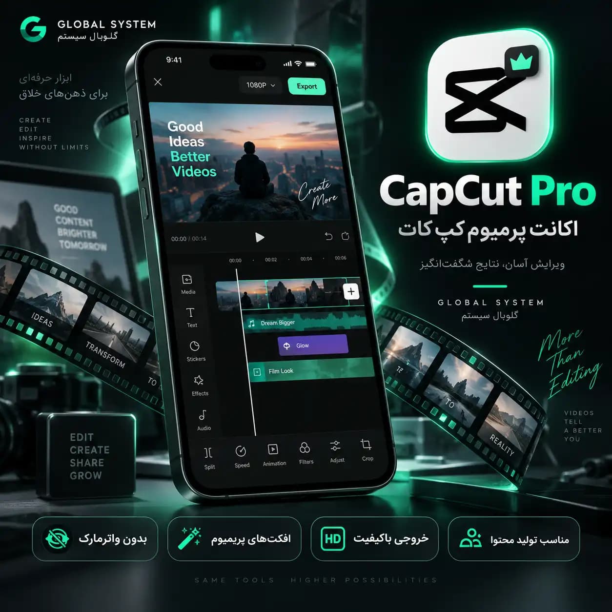 اکانت CapCut کپ کات پرمیوم ۳۰ روز (اقتصادی) — تصویر ۴
