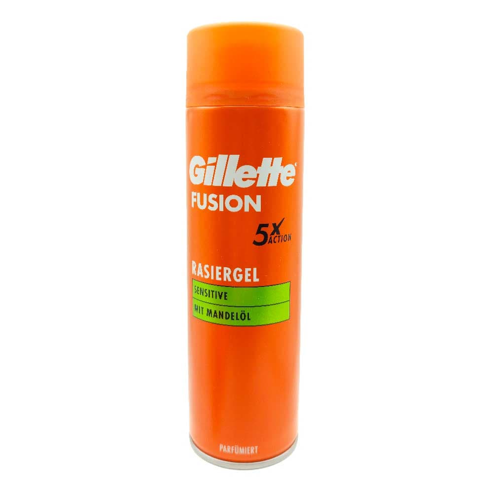 ژل اصلاح ژیلت GILLETTE فیوژن اصل آلمان مدل Sensitive 5X حجم 200 میلی لیتر