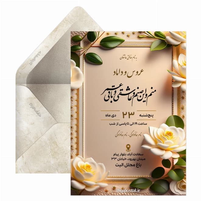 کارت عروسی دیجیتال کد DP077