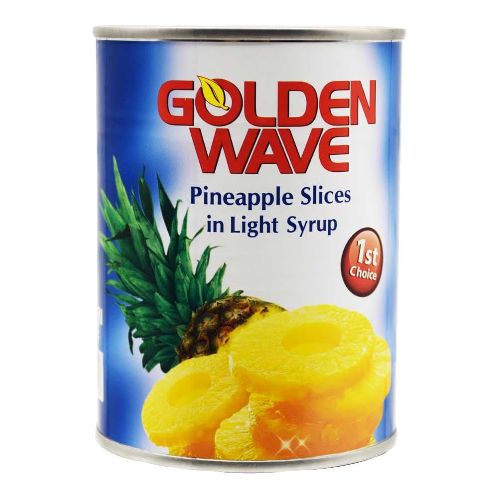 کمپوت آناناس حلقه ای گلدن ویو GOLDEN WAVE اصل تایلند وزن 565 گرم