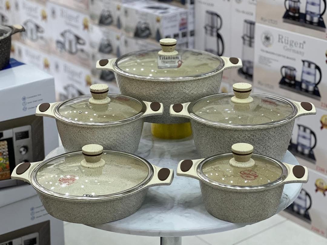 سرویس قابلمه 10پارچه وگاتی مدل FSH-1SET اصل گرانیت نچسب و ضد خش — تصویر ۴