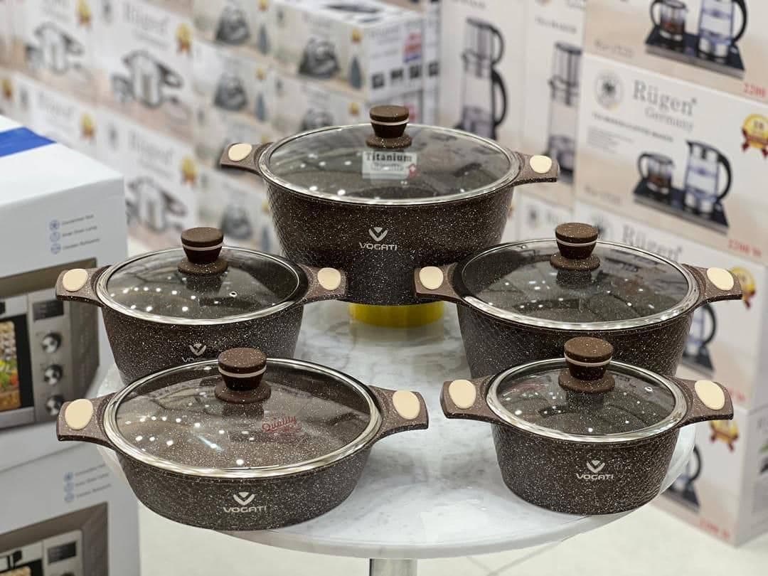 سرویس قابلمه 10پارچه وگاتی مدل FSH-1SET اصل گرانیت نچسب و ضد خش — تصویر ۶