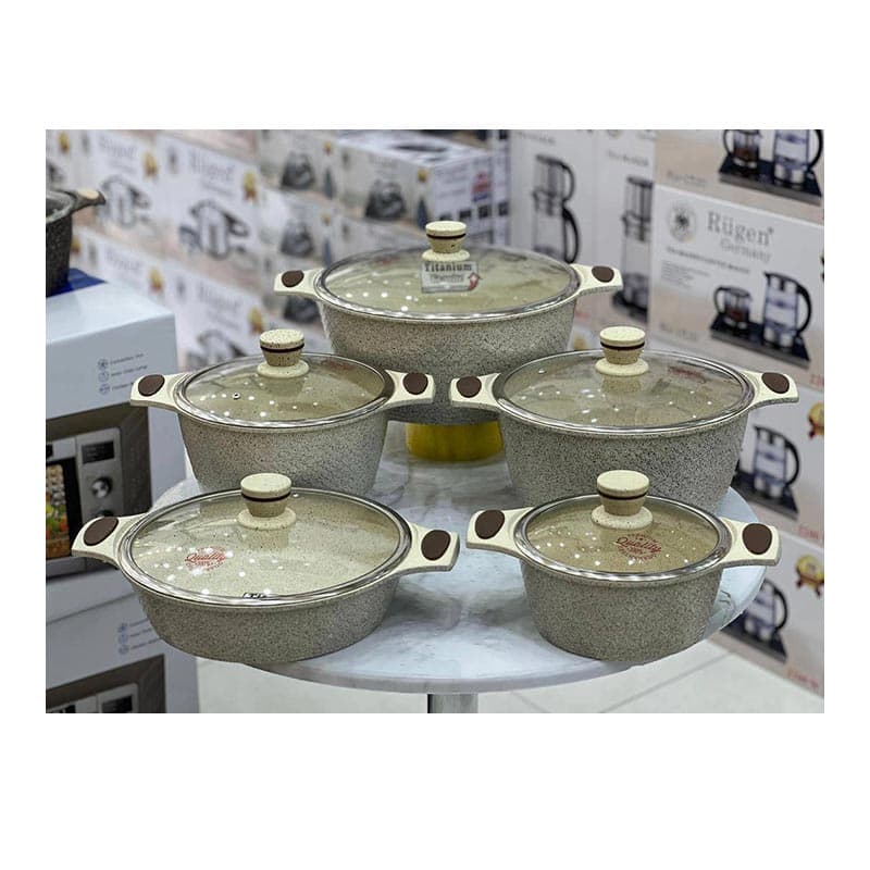 سرویس قابلمه 10پارچه وگاتی مدل FSH-1SET اصل گرانیت نچسب و ضد خش