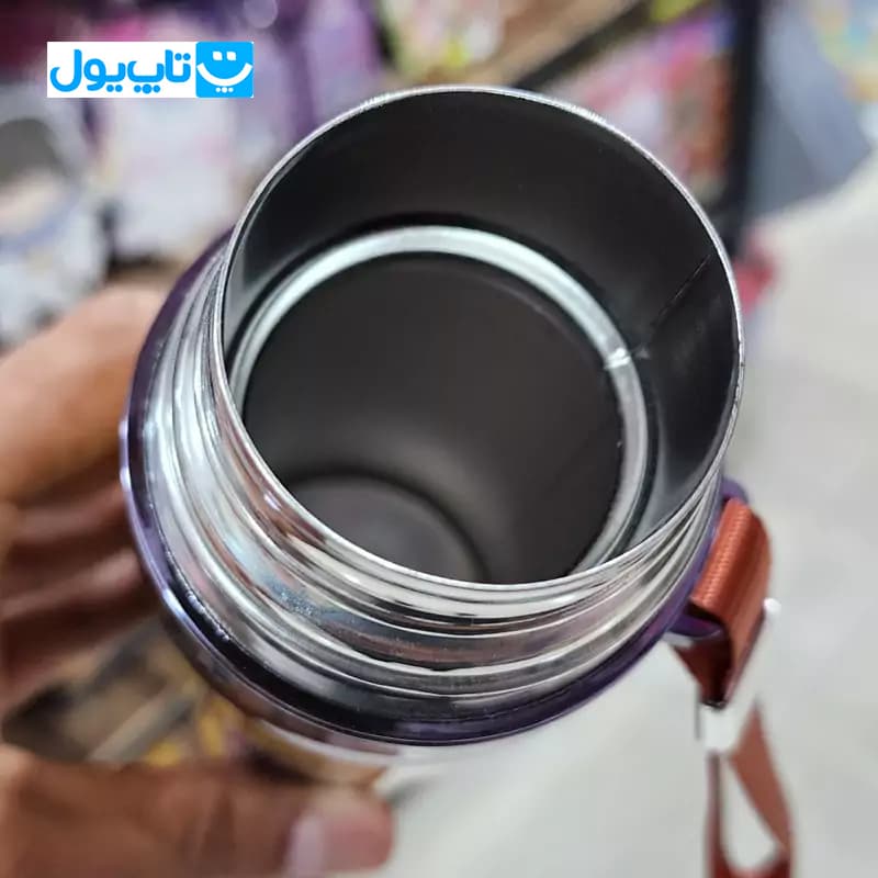 فلاسک استیل دو جداره گرم و سرد رنگ آبی حجم 500 میلی‌لیتر — تصویر ۴