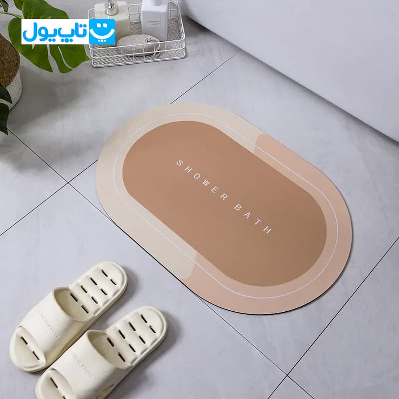پادری سیلیکونی ترک بیضی طرح Bath Room سایز 50*80 — تصویر ۴