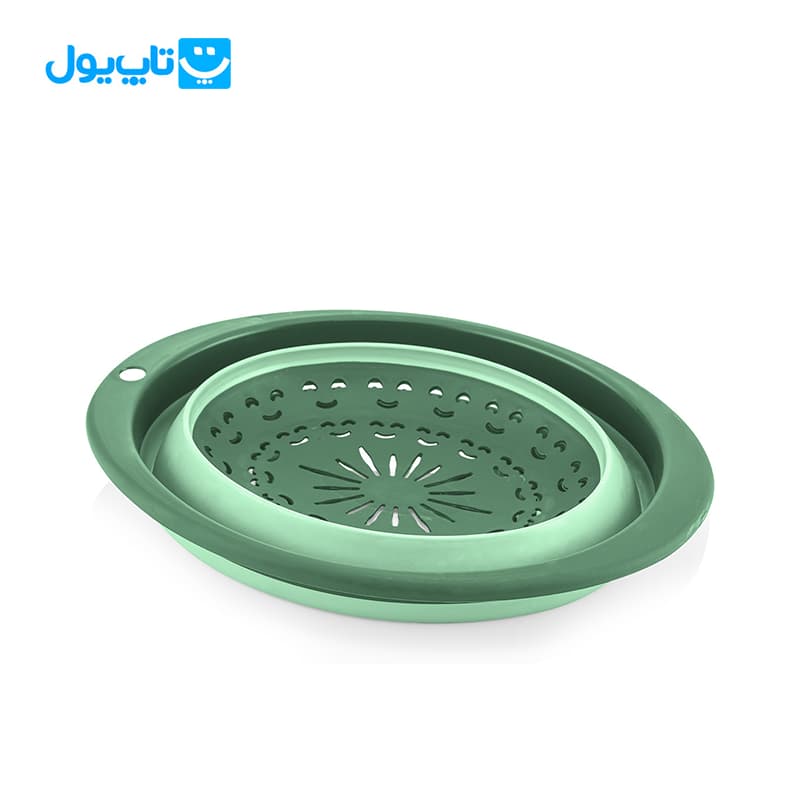 سبد آبکش تاشو سیلیکونی کیو لوکس Qlux مدل بیضی ساخت ترکیه قطر ۳۰ ظرفیت ۳۰۰۰ میلیلیتر — تصویر ۵
