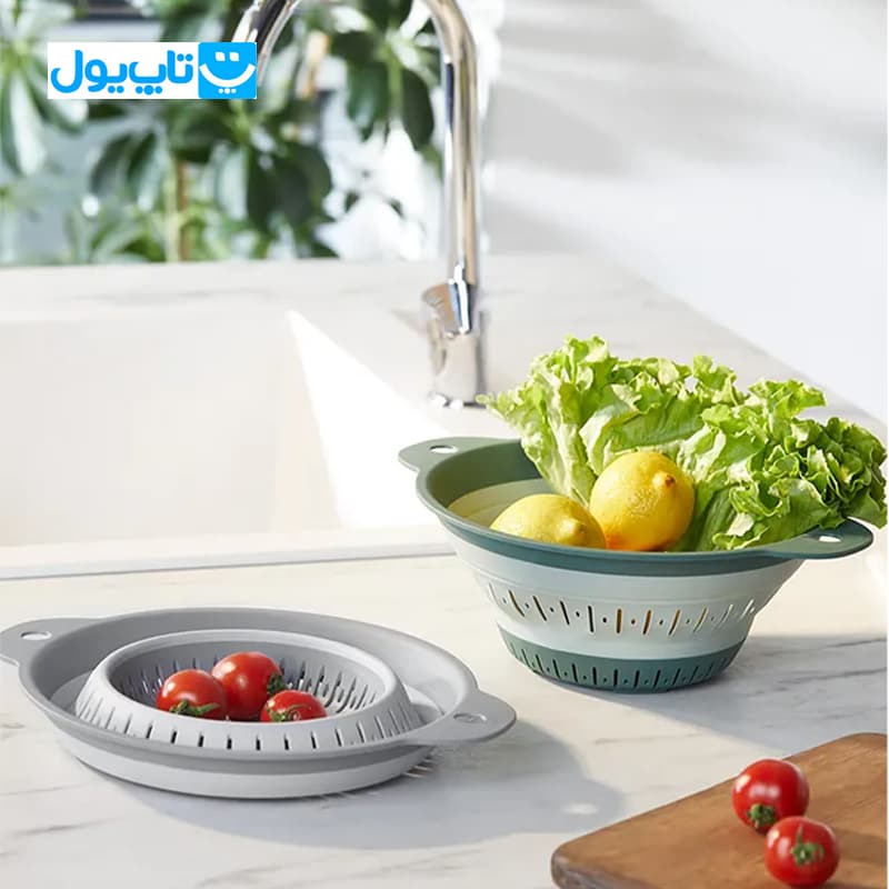 سبد آبکش سیلیکونی تاشو کیو لوکس Qlux ساخت ترکیه سایز ۲۷ ظرفیت ۱۸۰۰ میلی‌لیتر — تصویر ۱۰