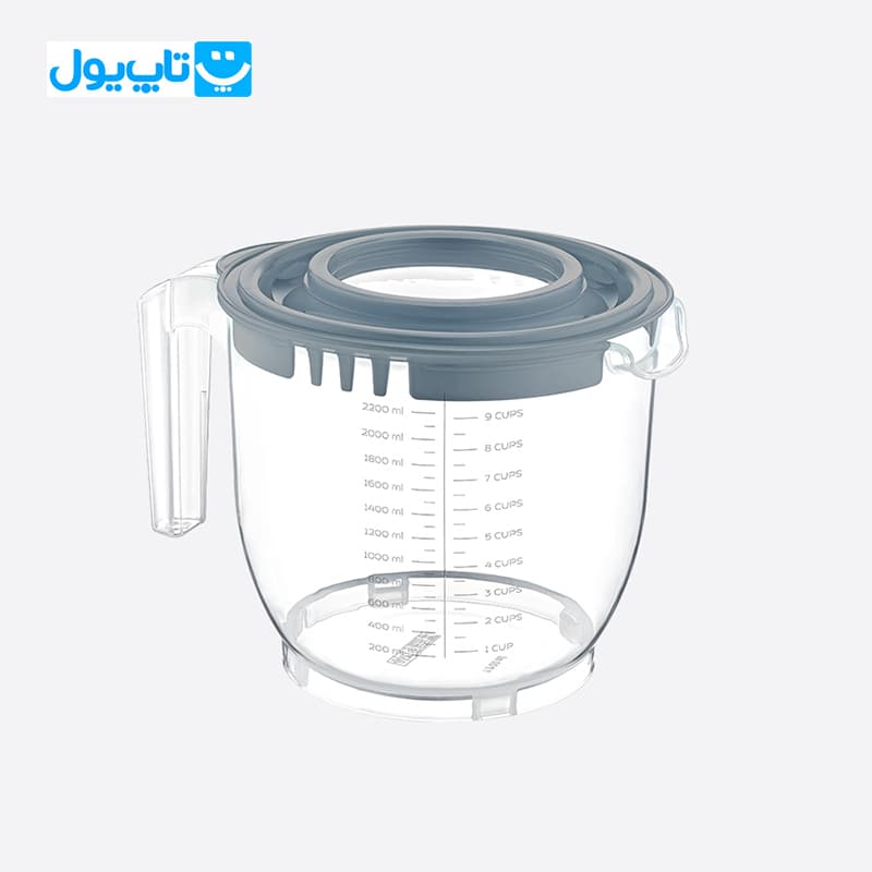 کاسه مخلوطکن دربدار دونیا پلاستیک Dunya Plastik ساخت ترکیه حجم 2200 میلیلیتر — تصویر ۱۱
