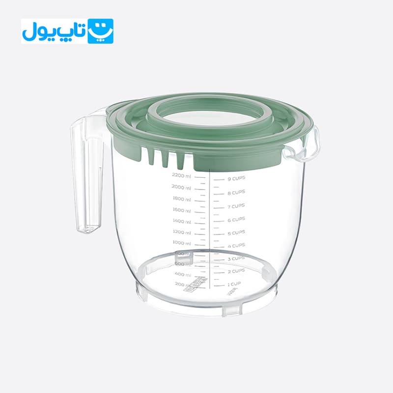 کاسه مخلوطکن دربدار دونیا پلاستیک Dunya Plastik ساخت ترکیه حجم 2200 میلیلیتر — تصویر ۱۰