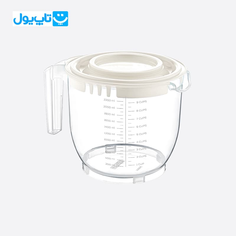 کاسه مخلوطکن دربدار دونیا پلاستیک Dunya Plastik ساخت ترکیه حجم 2200 میلیلیتر — تصویر ۵