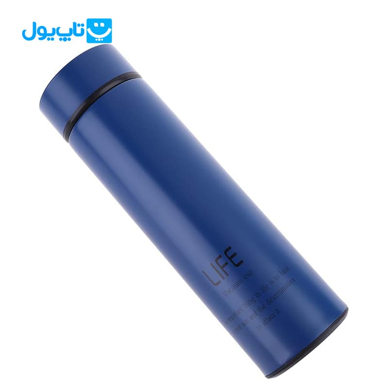 فلاسک استیل لایف Life مدل Vacuum Cup وکیوم استیل ۳۰۴ مات رنگ آبی ظرفیت 500 میلی‌لیتر — تصویر ۵