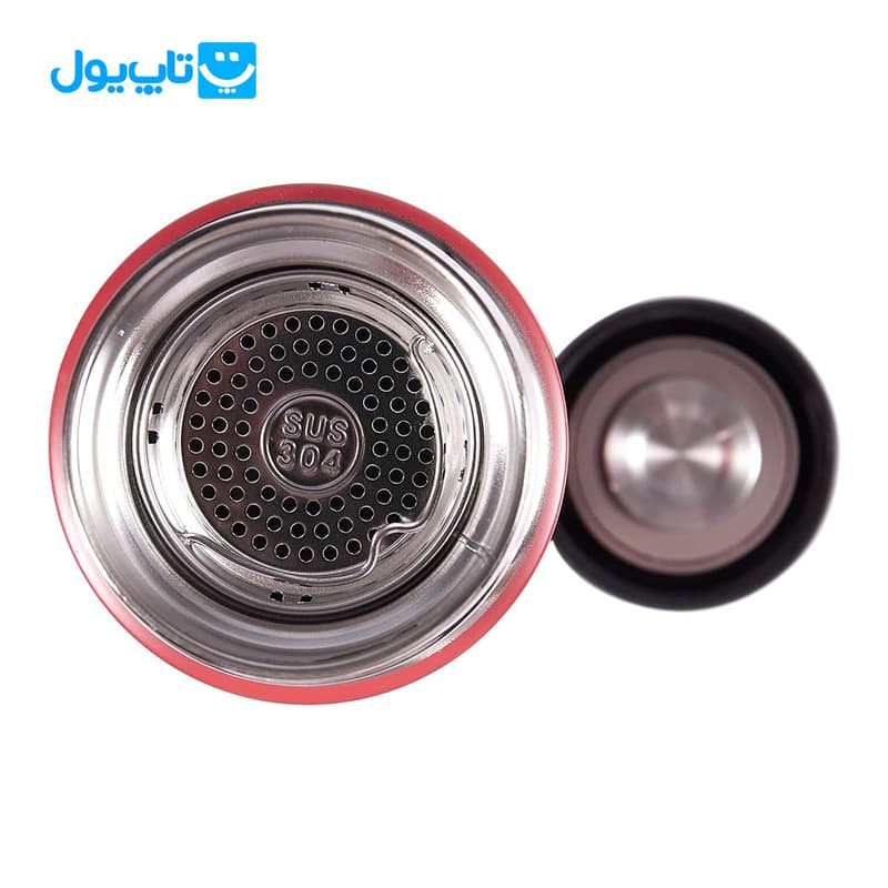 فلاسک استیل لایف Life مدل Vacuum Cup وکیوم استیل ۳۰۴ مات رنگ قرمز ظرفیت 500 میلی‌لیتر — تصویر ۹