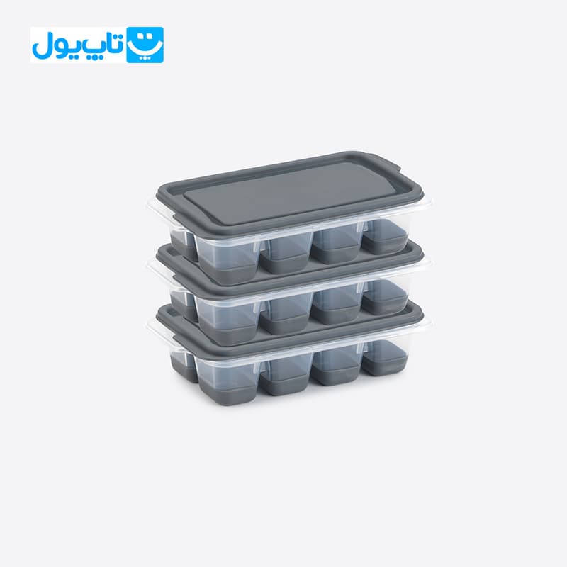 قالب یخ سیلیکونی دونیا پلاستیک Dunya plastik ترکیه مدل ۸ خانه مکعبی بسته سه عددی — تصویر ۱۱