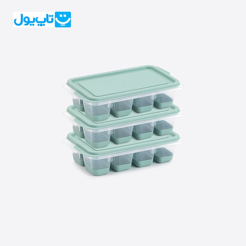 قالب یخ سیلیکونی دونیا پلاستیک Dunya plastik ترکیه مدل ۸ خانه مکعبی بسته سه عددی — تصویر ۶