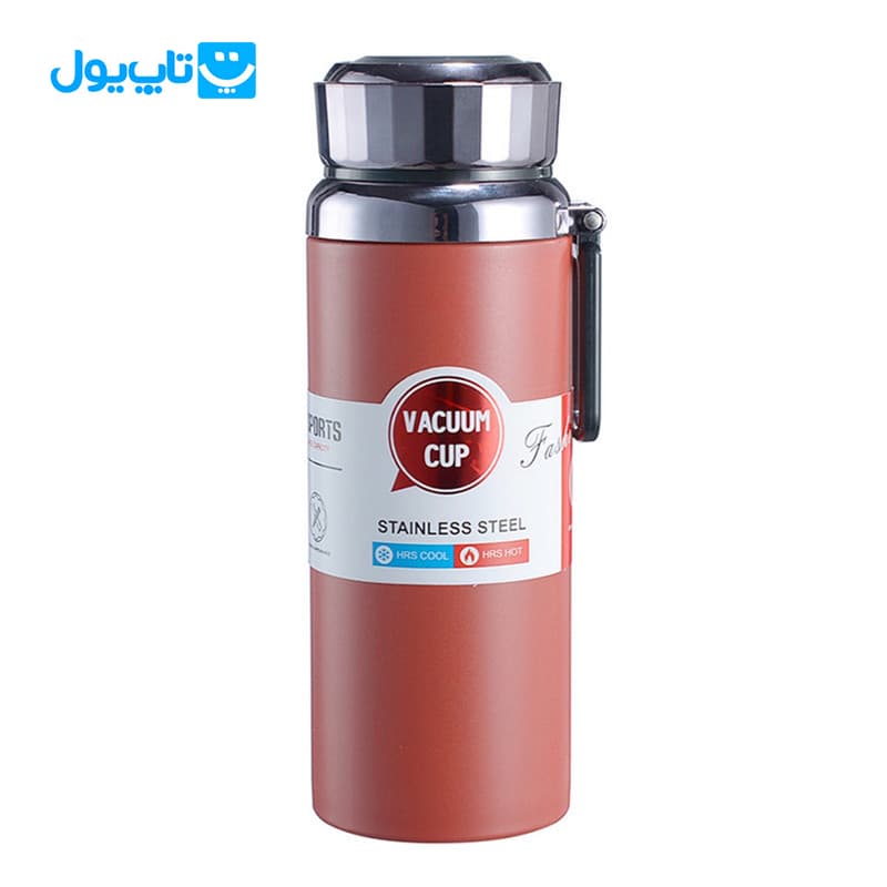 فلاسک استیل وکیوم کاپ Vacuum Cup سرد و گرم رنگ قرمز اسپرت مدل در الماسی 800 میلیلیتر — تصویر ۸