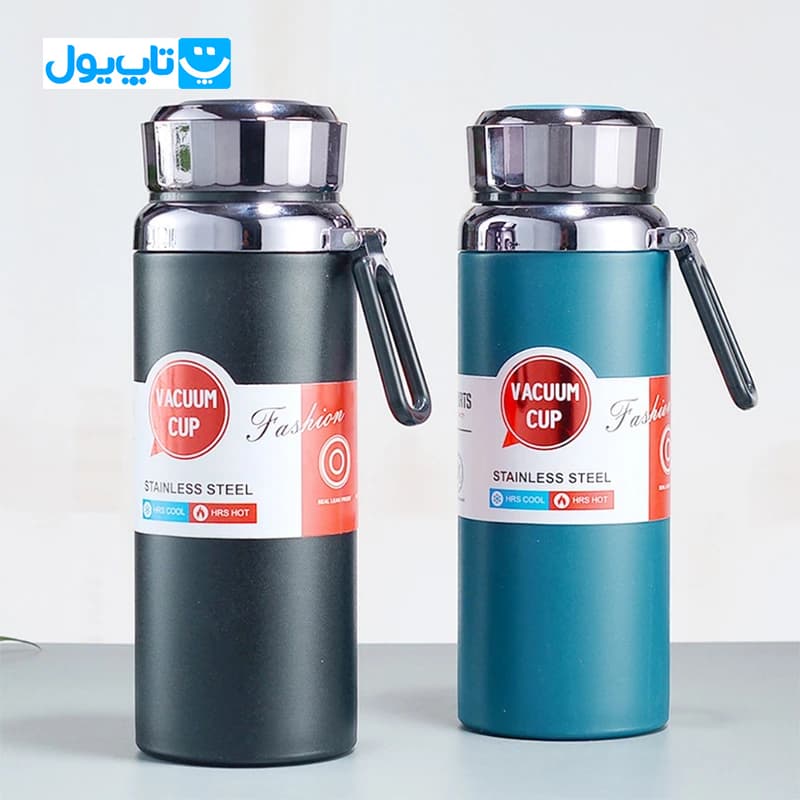 فلاسک استیل وکیوم کاپ Vacuum Cup سرد و گرم رنگ سبز اسپرت مدل در الماسی حجم 800 میلیلیتر — تصویر ۸
