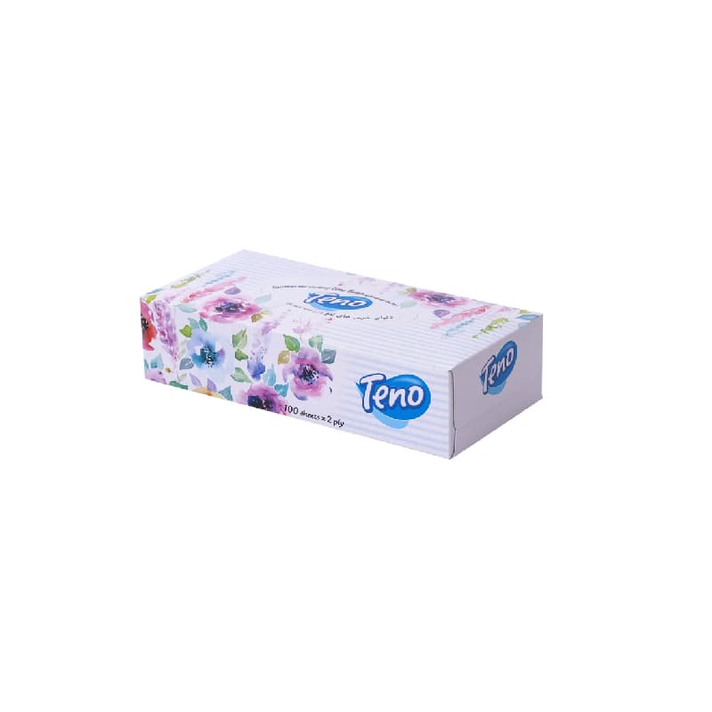 دستمال کاغذی جعبه ای تنو مدل دو لایه 100برگ — تصویر ۳