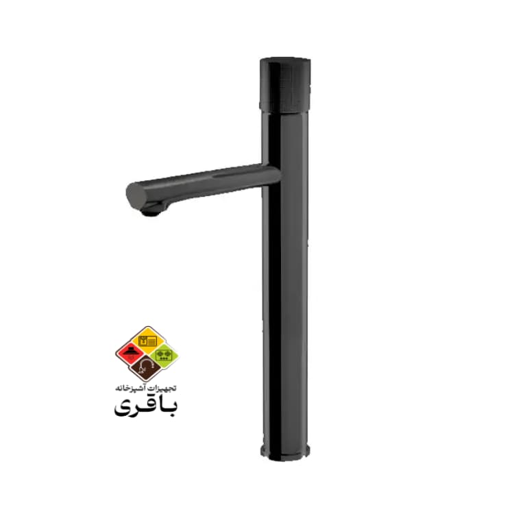 شیر روشویی پایه بلند راسان مدل رناتا پلاس مشکی