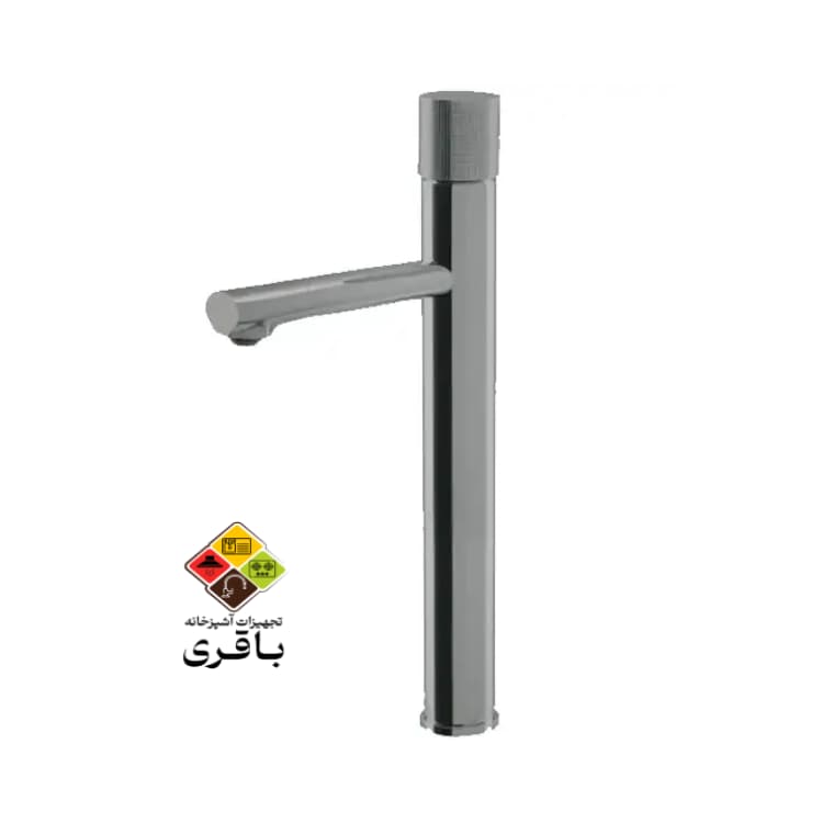 شیر روشویی پایه بلند راسان مدل رناتا پلاس کروم مات — تصویر ۲
