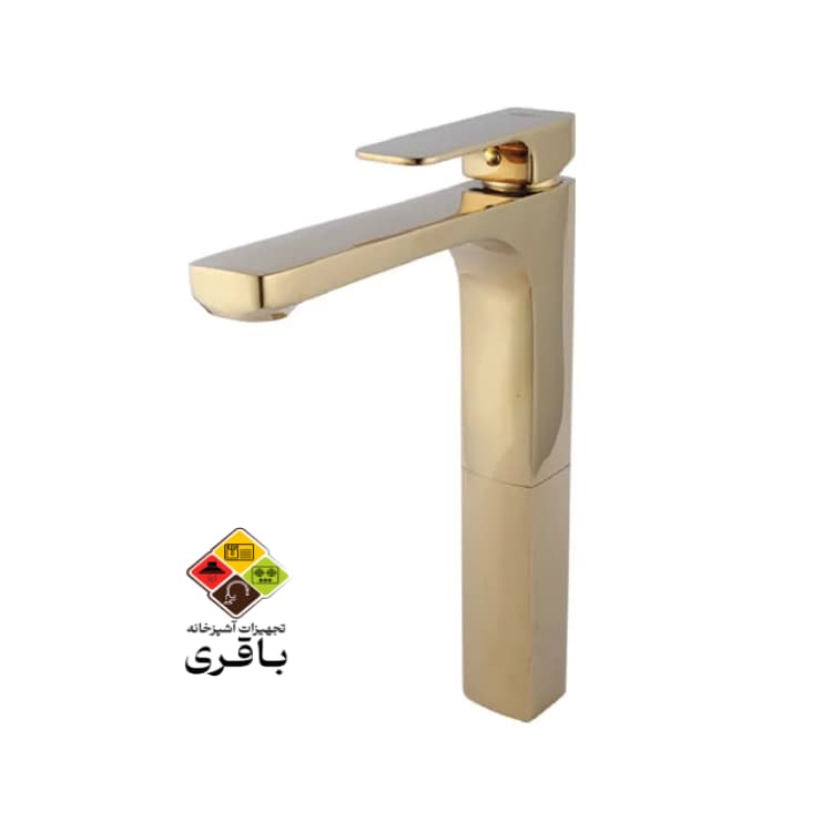 شیر روشویی پایه بلند راسان گارنت طلایی