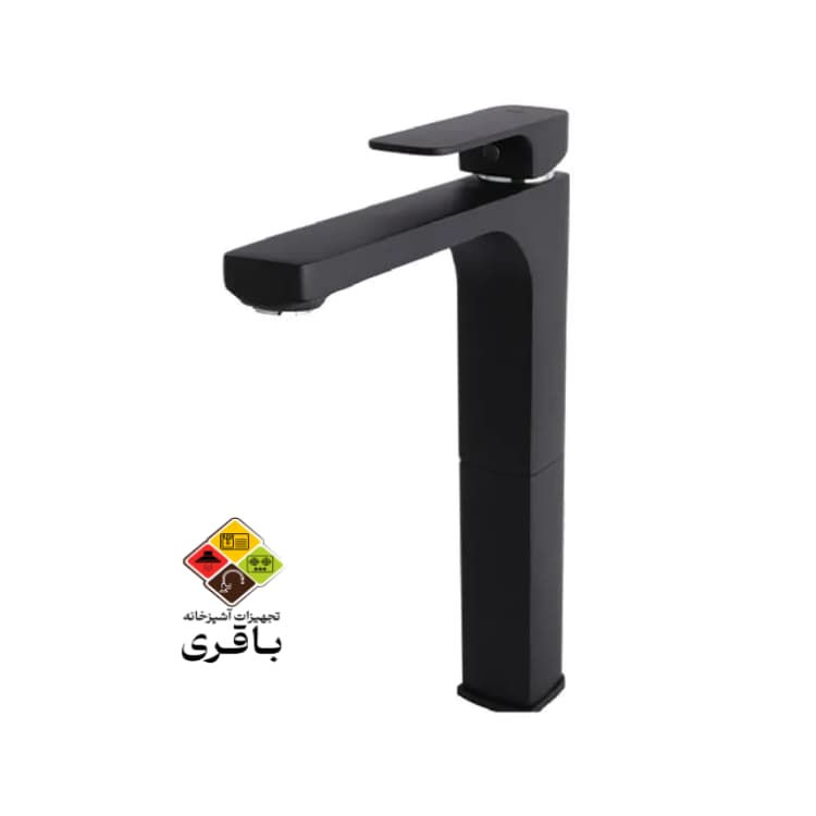 شیر روشویی پایه بلند راسان گارنت مشکی — تصویر ۲
