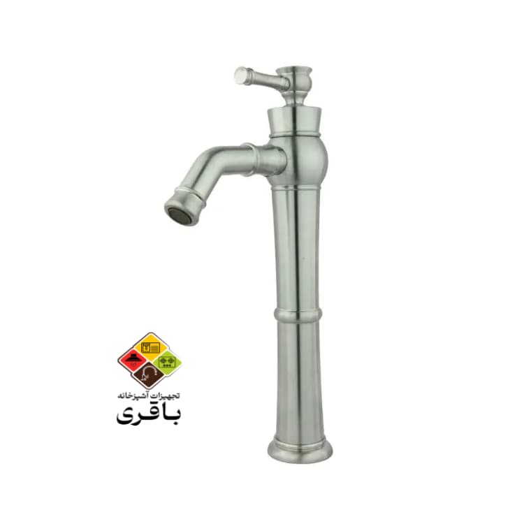 شیر روشویی پایه بلند راسان الیزه کروم مات — تصویر ۳