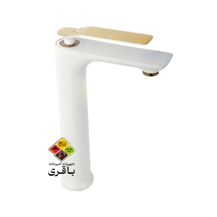 شیر روشویی پایه بلند راسان آوات مشکی رزگلد