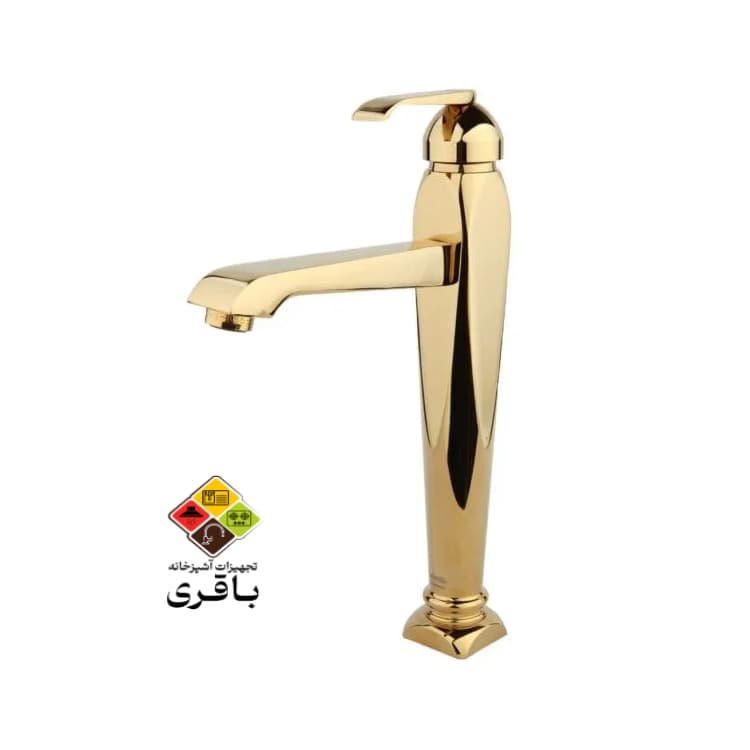 شیر روشویی پایه بلند راسان آلیس طلایی — تصویر ۲