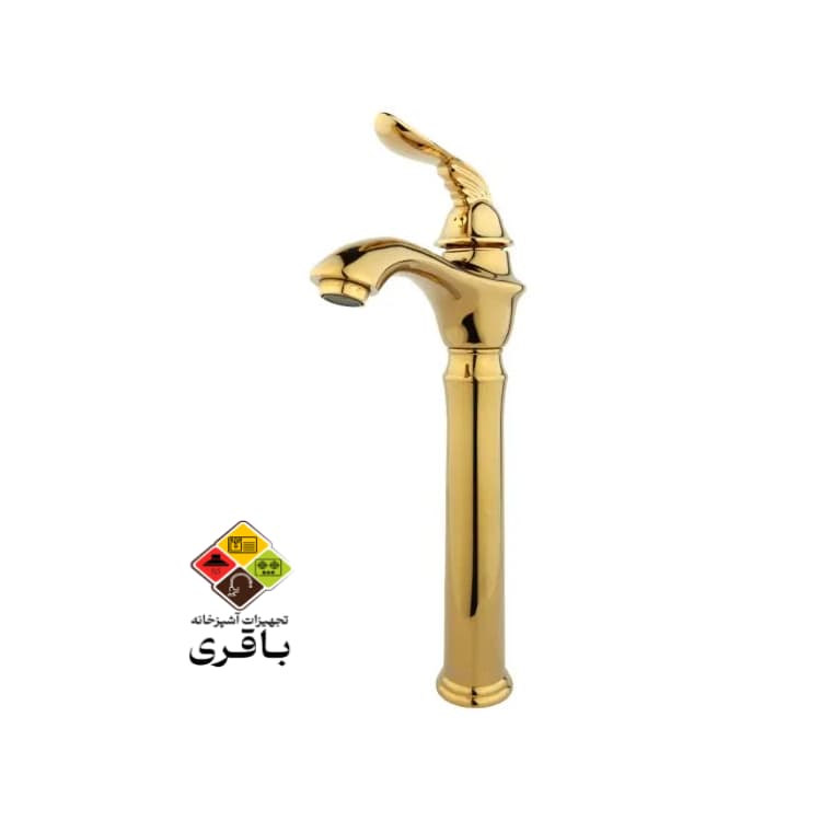 شیر روشویی پایه بلند راسان پریمو طلایی