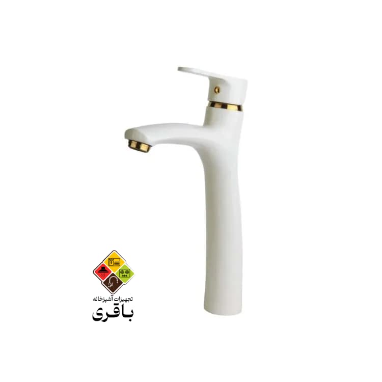 شیر روشویی پایه بلند راسان مدل صدف شیری طلایی — تصویر ۴